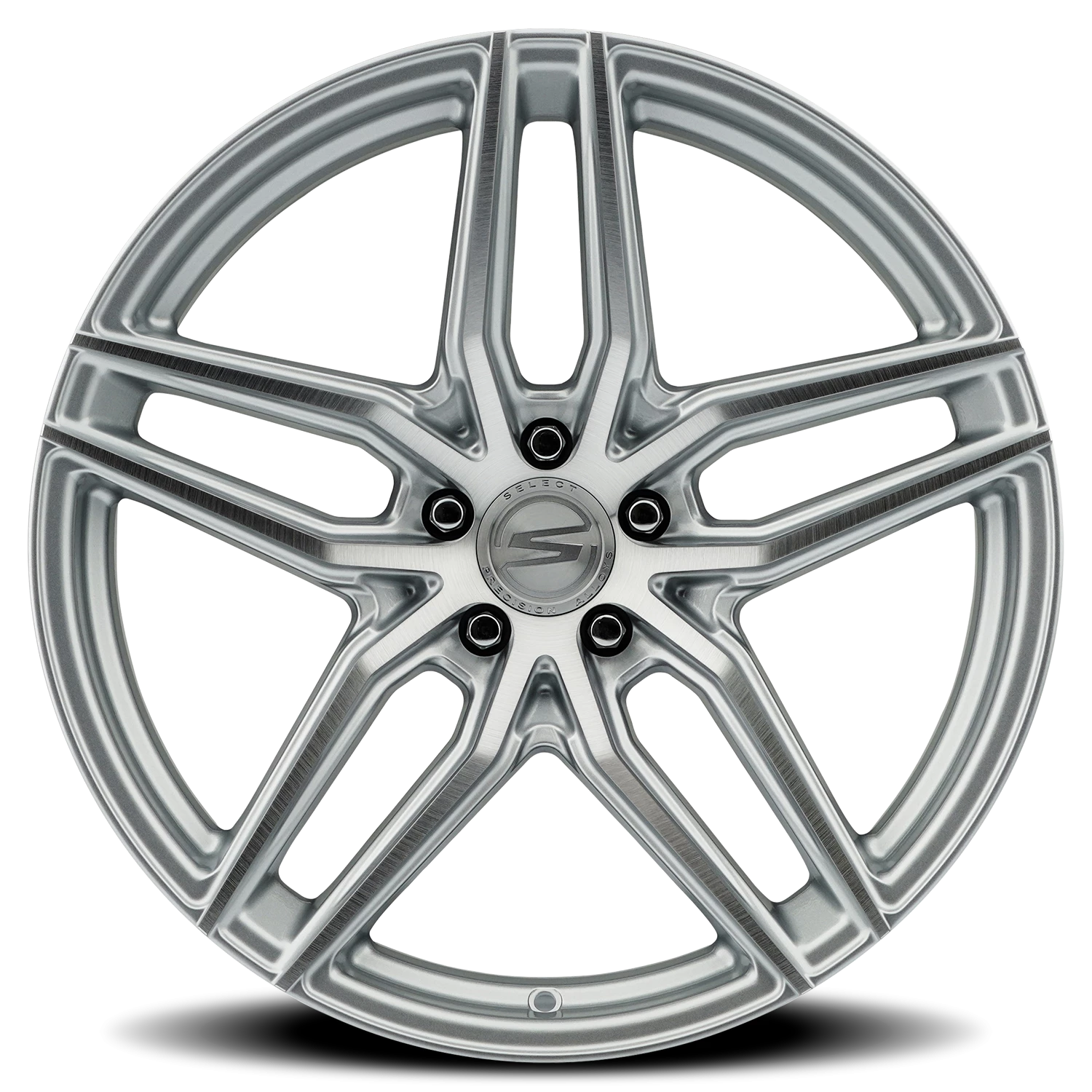 Select Precision Alloys Shadow 20x9" 5x112mm 66.53mm CB +38mm Gloss Silver Brushed