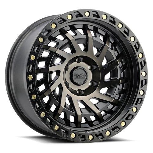 Black Rhino Shredder 17x9" 5x127mm 71.6mm CB 0mm Matte Black Machined Dark Tint