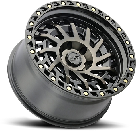 Black Rhino Shredder 17x9" 5x127mm 71.6mm CB 0mm Matte Black Machined Dark Tint