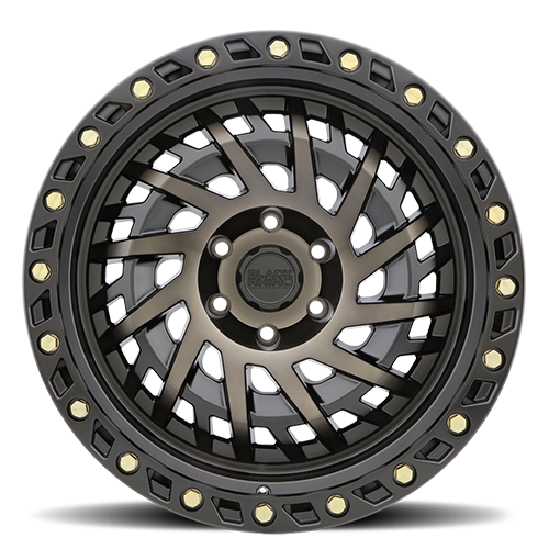 Black Rhino Shredder 17x9" 5x127mm 71.6mm CB 0mm Matte Black Machined Dark Tint