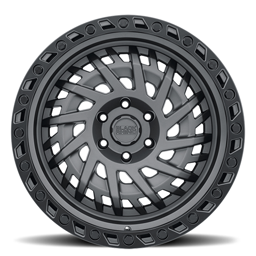 Black Rhino Shredder 18x9.5" 5x127mm 71.6mm CB 0mm Matte Gunmetal Black Lip Edge