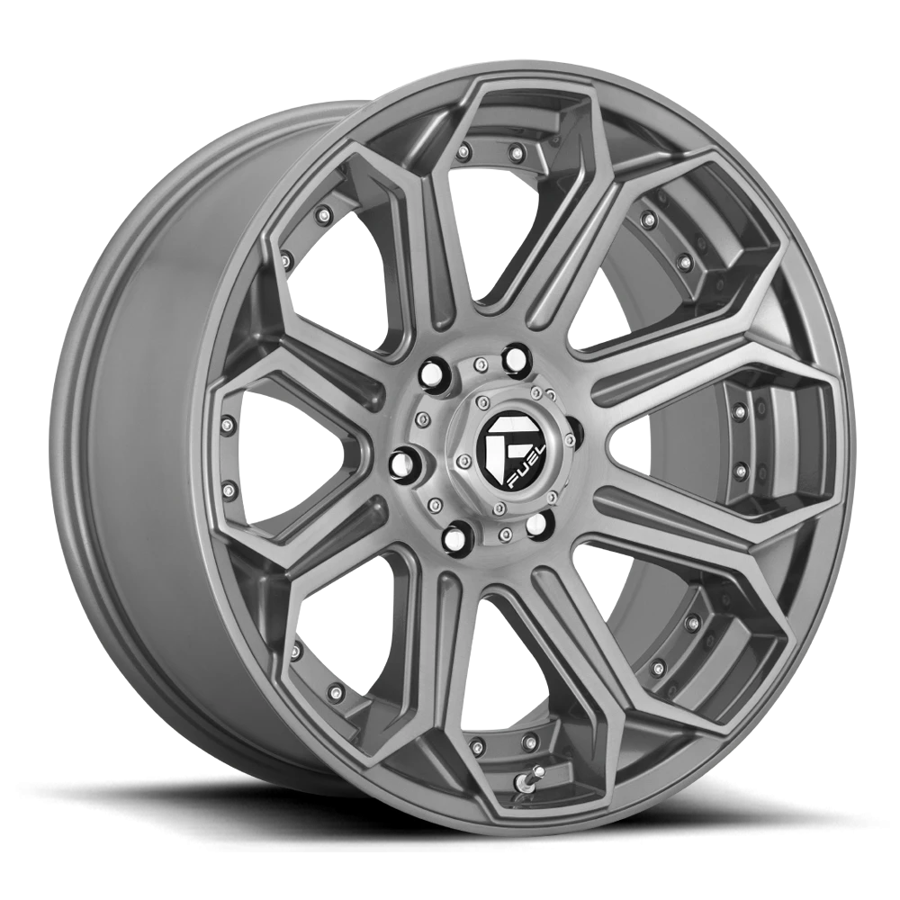Fuel Siege 22x10 -18 6x139.7mm 106.1mm Brushed Gunmetal Tinted Clear