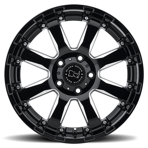 Black Rhino Sierra 17x9" 5x127mm 78mm CB -12mm Gloss Black Milled Spokes