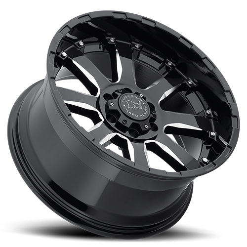 Black Rhino Sierra 17x9" 6x139.7mm 112mm CB +12mm Gloss Black Milled Spokes