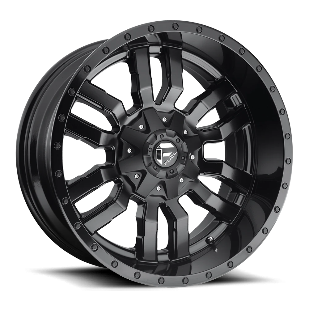 Fuel Sledge 20x9" 6x135mm 106.1mm CB +19mm Matte Black Gloss Black Lip
