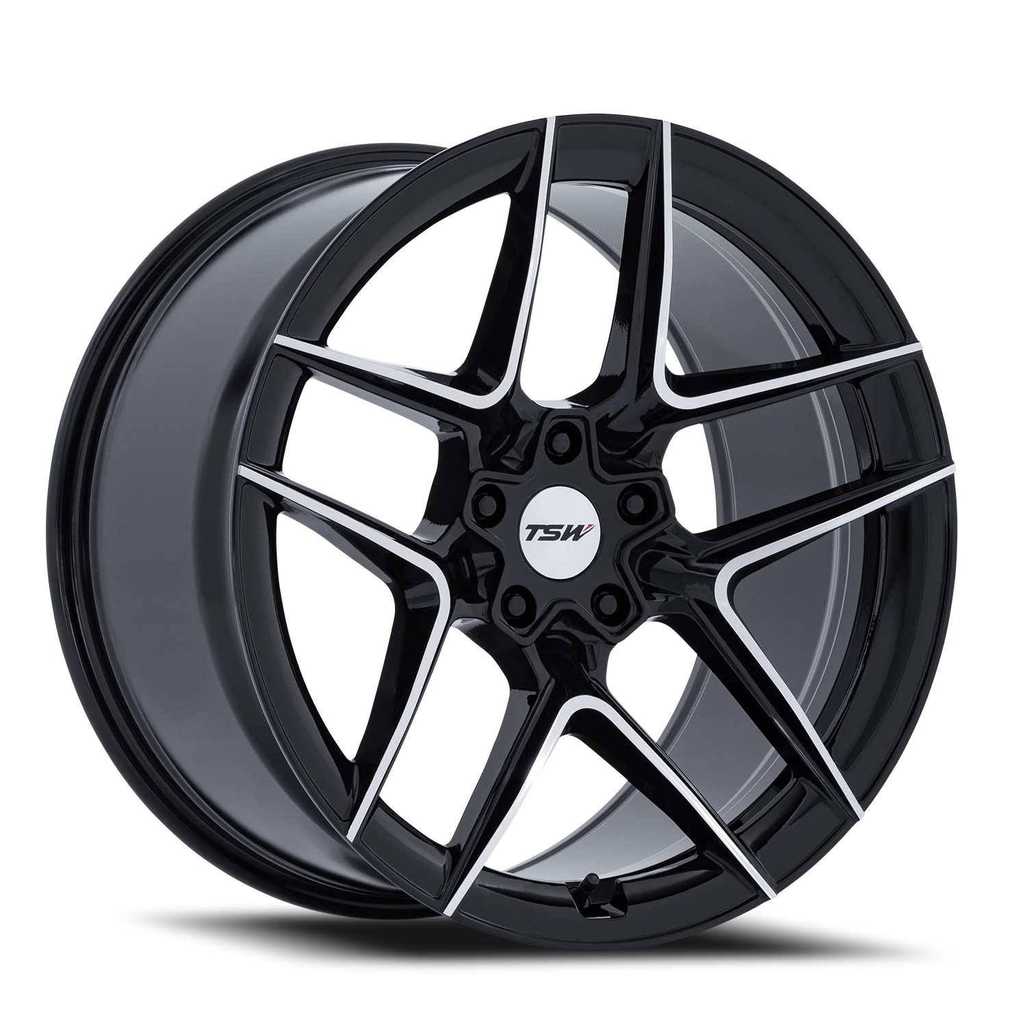 TSW Slipstream 19x8.5" 5x112mm 66.56mm CB +42mm Gloss Black Machined Face