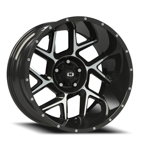 Vision 360 20x10 -25 5x127mm 78.1mm Gloss Black Machined Face