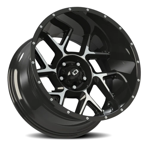 Vision 360 22x12 -51 5x139.7mm 108mm Gloss Black Machined Face