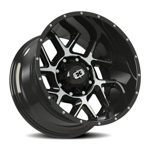Vision 360 20x9 +12 8x180mm 124.2mm Gloss Black Machined Face