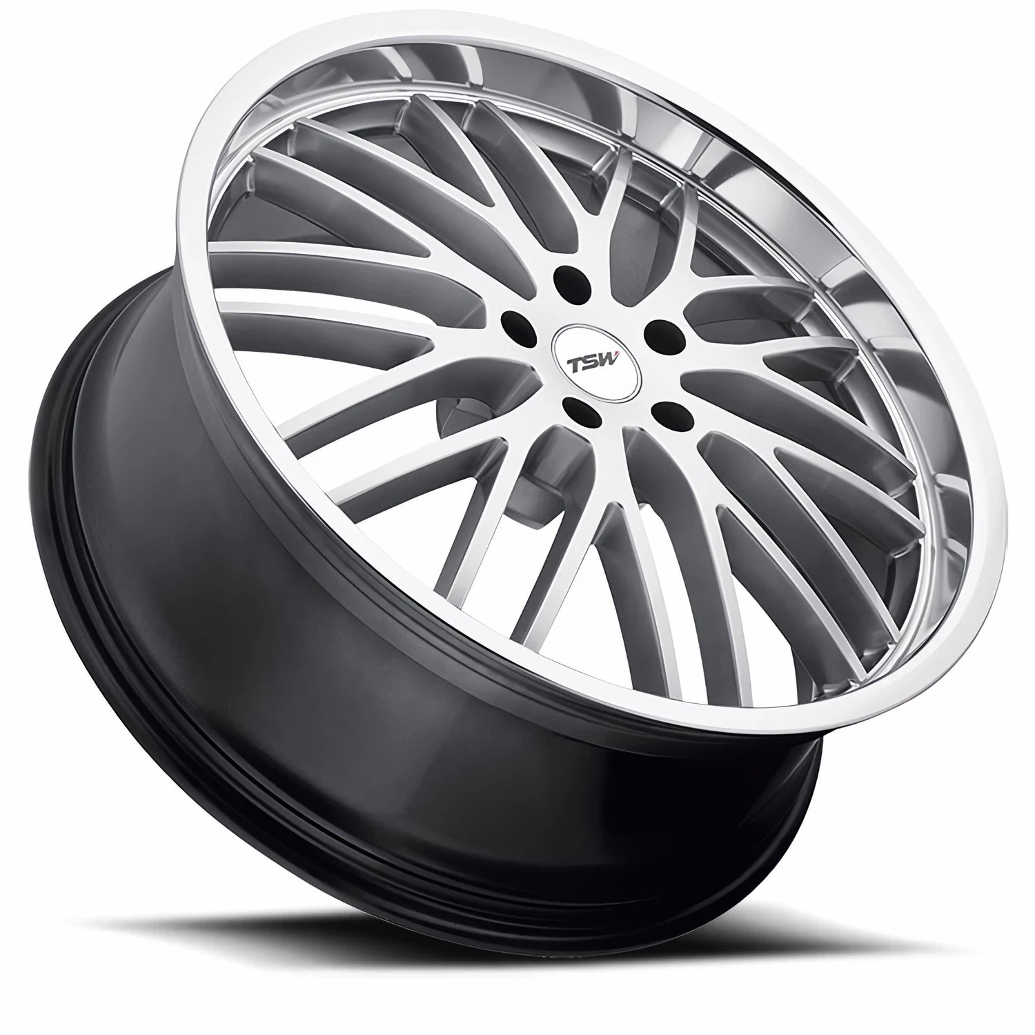 TSW Snetterton 18x8" 5x120mm 76.1mm CB +35mm Hyper Silver Mirror Cut Lip