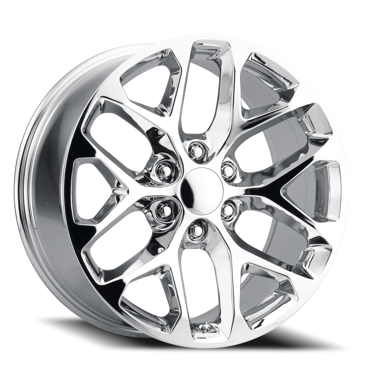 Replica Alloys Snowflake 22x9 +24 6x139.7mm 78.1mm Chrome