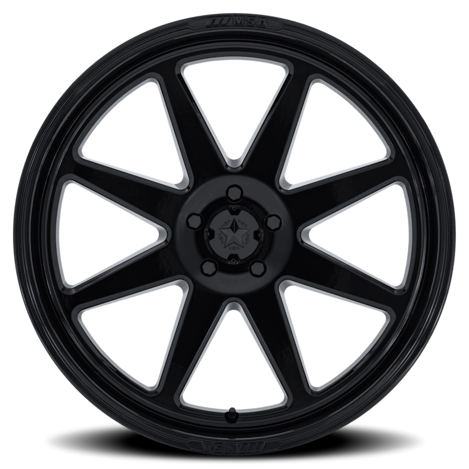 MSA Spark UTV 22x7" 5x114.3mm 72.56mm CB 0mm Gloss Black