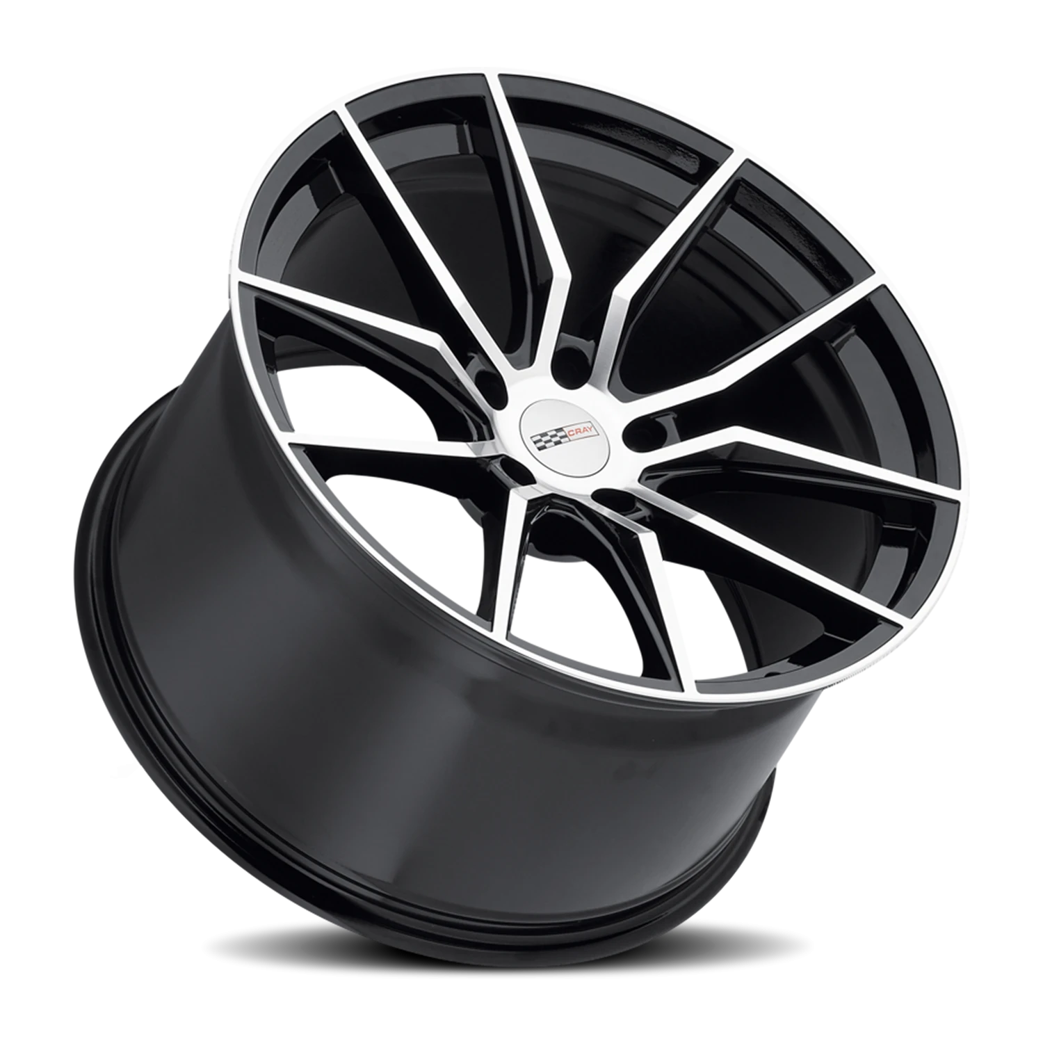Cray Spider GB 19x11 +76 5x120.65mm 70.3mm Gloss Black Mirror Cut Face