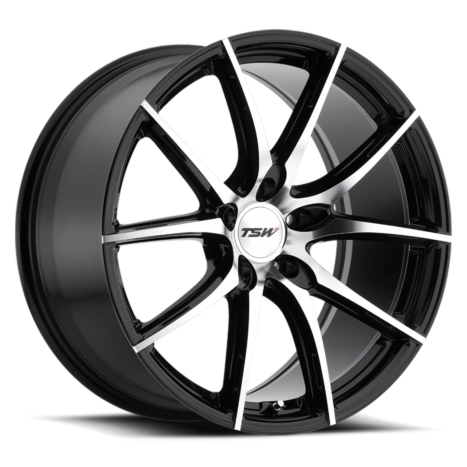 TSW Sprint 18x8.5" 5x120mm 76.1mm CB +30mm Gloss Black Mirror Cut Face