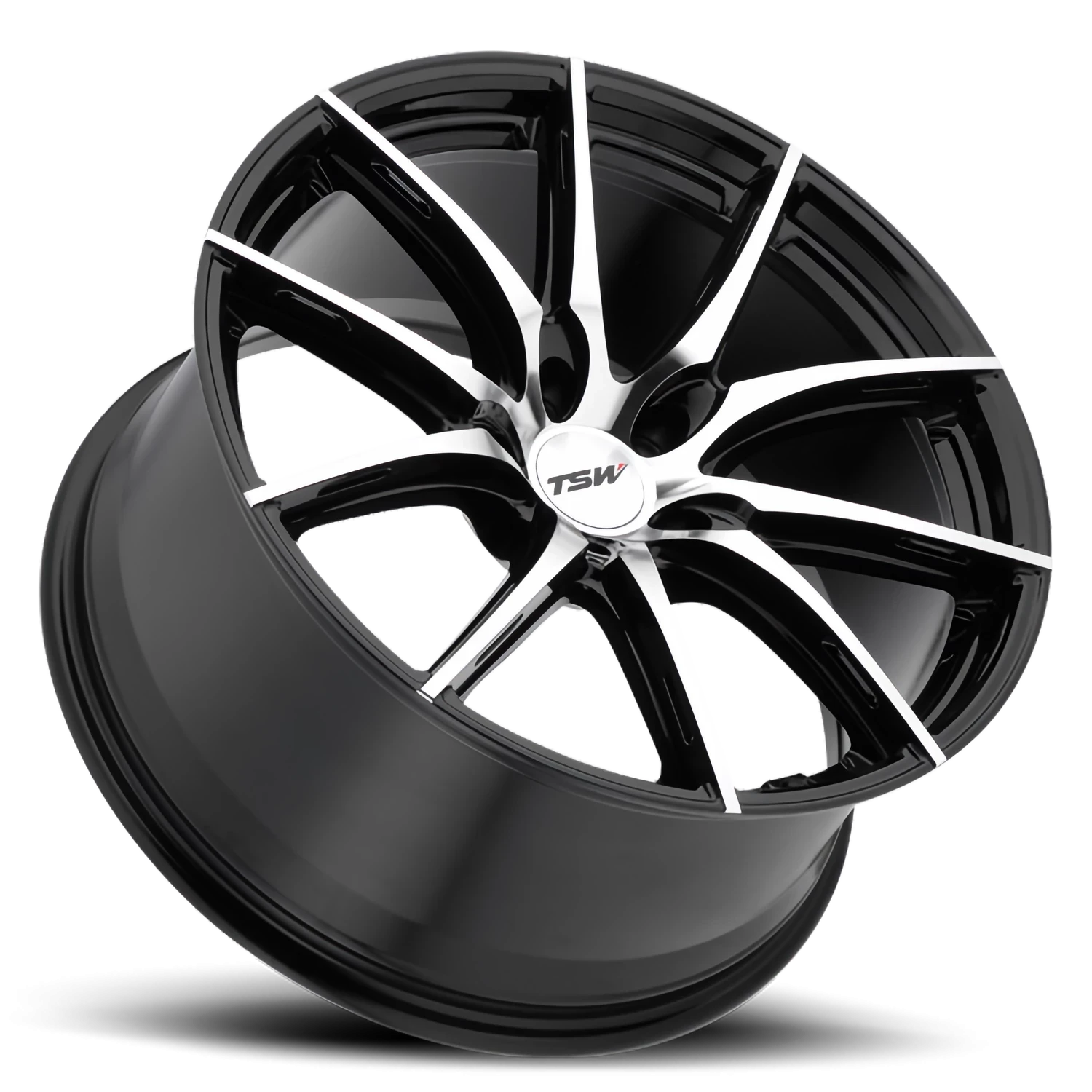 TSW Sprint 18x8.5" 5x120mm 76.1mm CB +30mm Gloss Black Mirror Cut Face