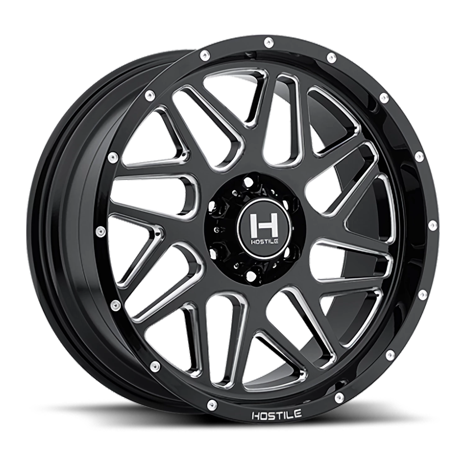 Hostile Sprocket H108 GB-M 20x10 -19 6x139.7mm 106.1mm Gloss Black Milled