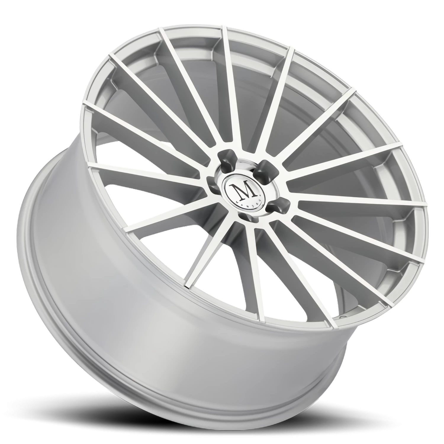Mandrus Stirling 22x11.5" 5x112mm 66.6mm CB +32mm Silver Mirror Cut Face