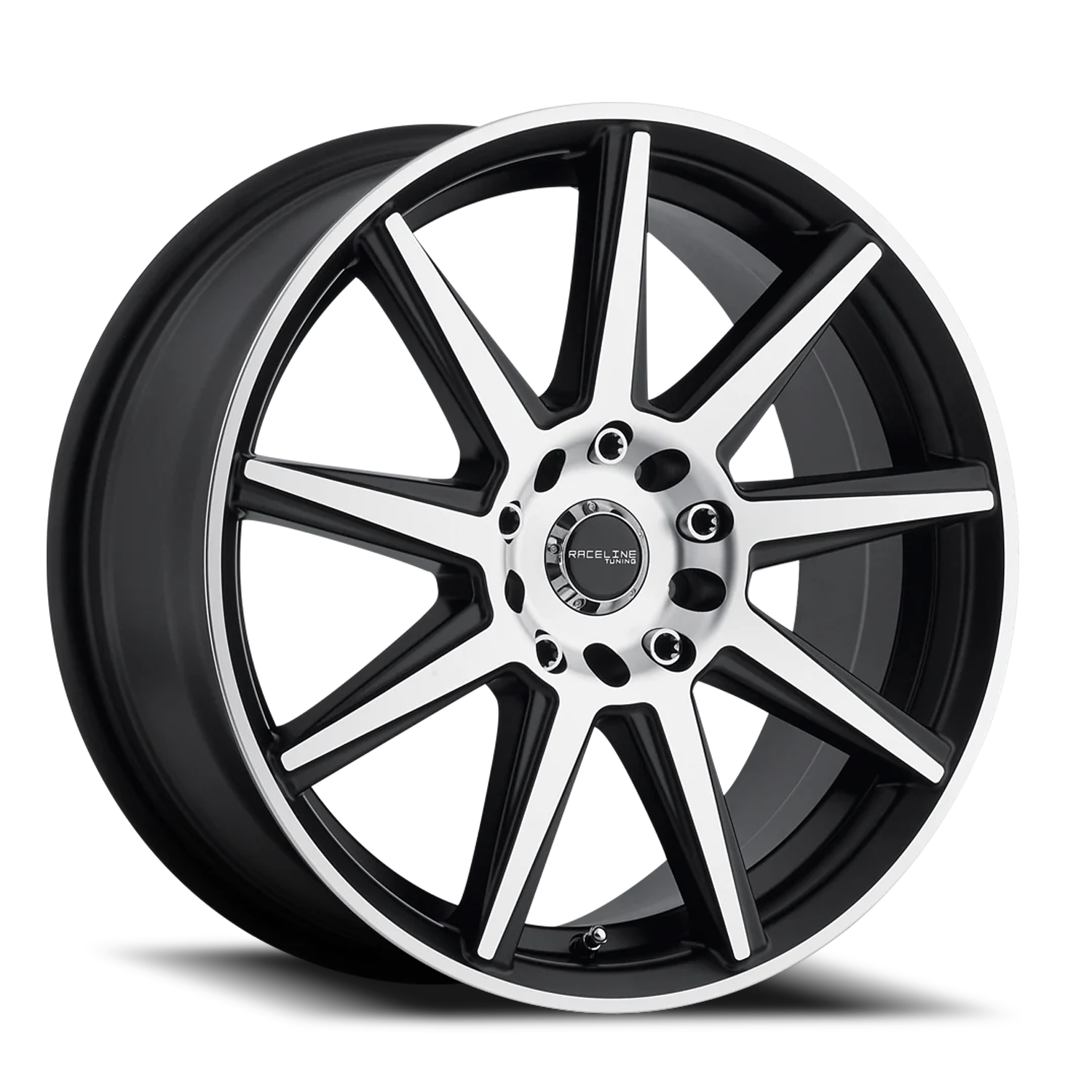 Raceline Storm 16x7" 4x100mm 72.52mm CB +40mm Satin Black Machined Spoke-Machined Outer Lip