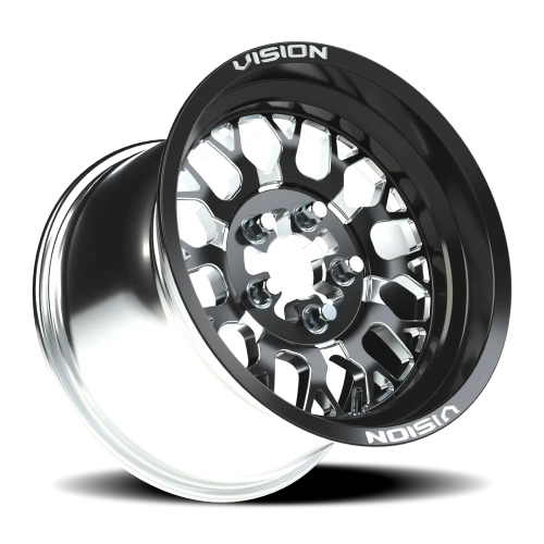 Vision 346 15x7 +61 5x114.3mm 68mm Gloss Black Milled Spokes
