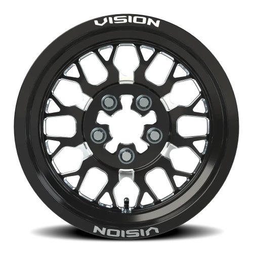 Vision 346 15x7 +61 5x114.3mm 68mm Gloss Black Milled Spokes