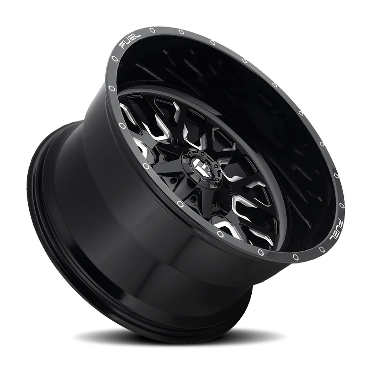 Fuel Stroke 22x12 -44 8x165.1mm 125.2mm Gloss Black Milled