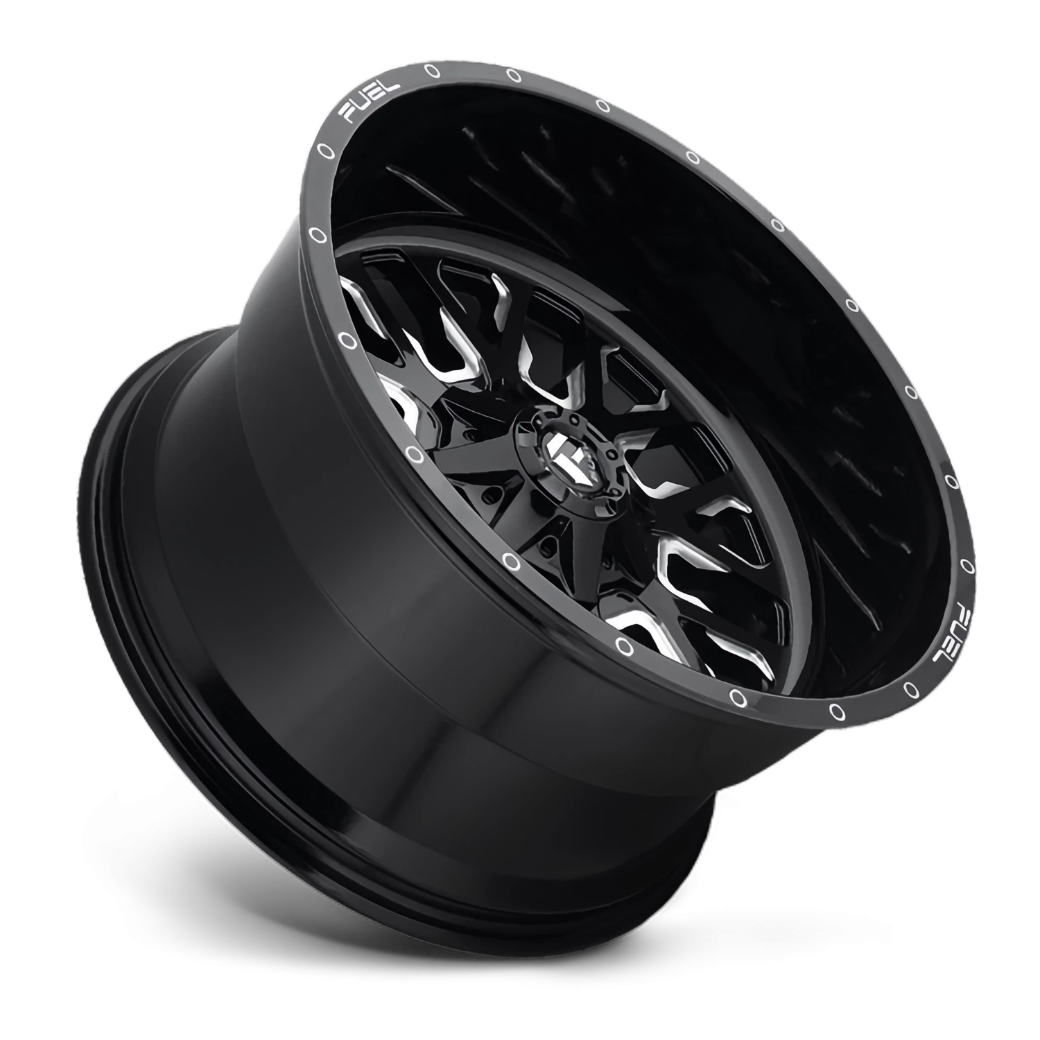 Fuel Stroke 20x9" 6x135mm 106.3mm CB +1mm Gloss Black Milled
