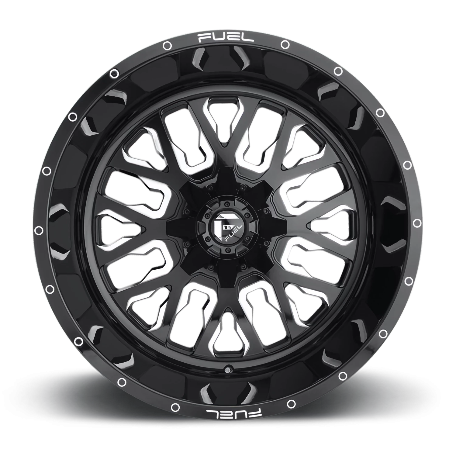 Fuel Stroke 20x9" 6x135mm 106.3mm CB +1mm Gloss Black Milled