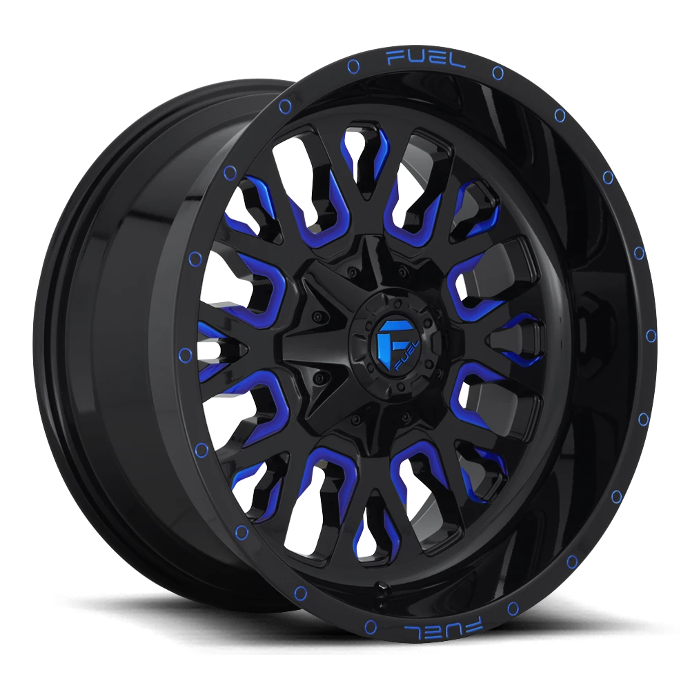 Fuel Stroke 20x9" 6x135mm 106.3mm CB +1mm Gloss Blue Milled