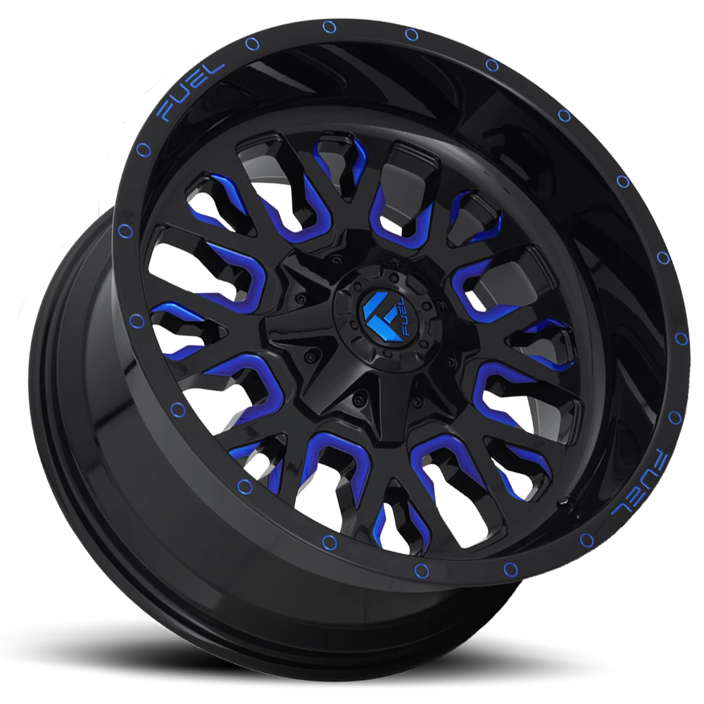 Fuel Stroke 20x9" 6x135mm 106.3mm CB +1mm Gloss Blue Milled