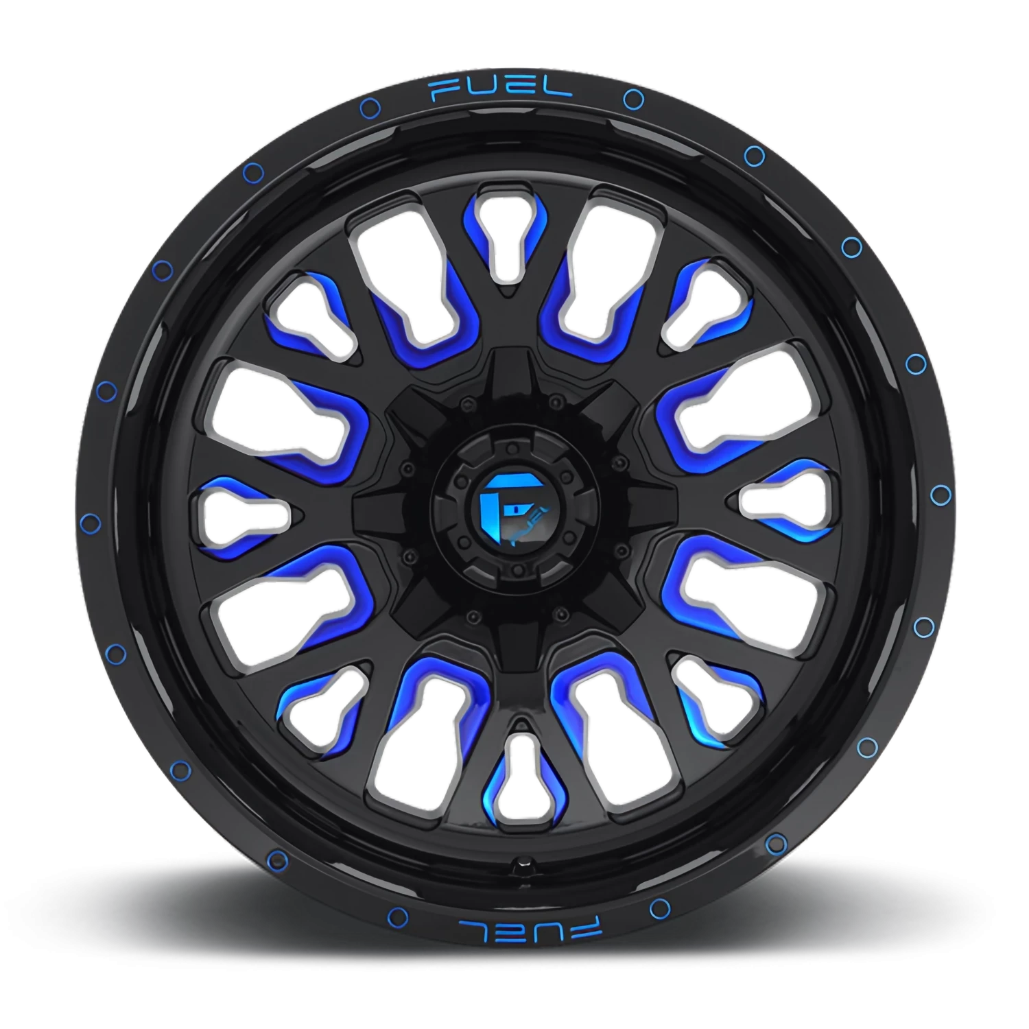 Fuel Stroke 20x9" 6x135mm 106.3mm CB +1mm Gloss Blue Milled
