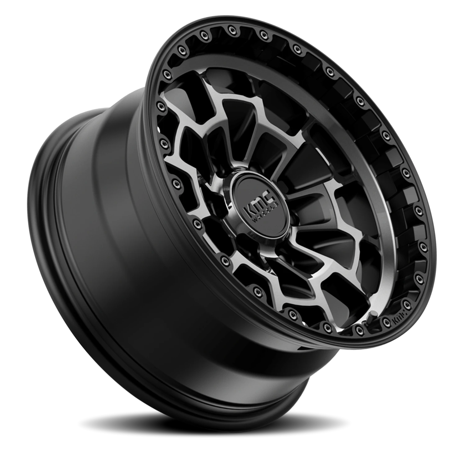 KMC Summit 16x8" 6x139.7mm 106.1mm CB 0mm Satin Black Gray Tint