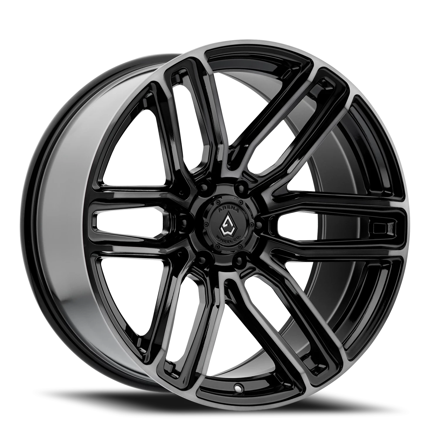 Arena Supreme 22x10" 6x135mm 87.12mm CB -18mm Gloss Glossy Black Brushed DDT Face Clear