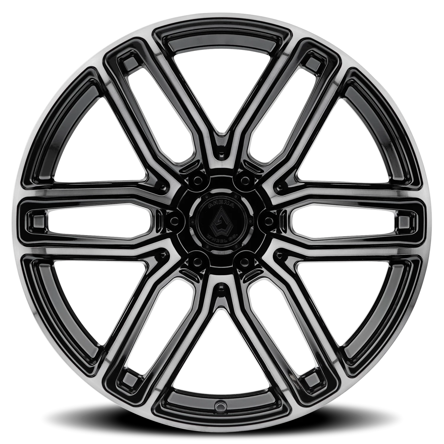 Arena Supreme 20x9" 6x135mm 87.12mm CB +1mm Gloss Glossy Black Brushed DDT Face Clear