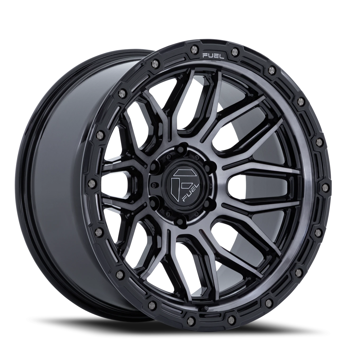 Fuel Surge 20x10" 6x139.7mm 106.1mm CB -18mm Gloss Black Machined Gray Tint
