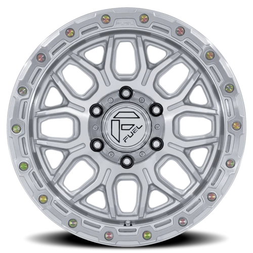 Fuel Surge 17x9 +1 6x139.7mm 106.1mm Gloss Silver Machined Face