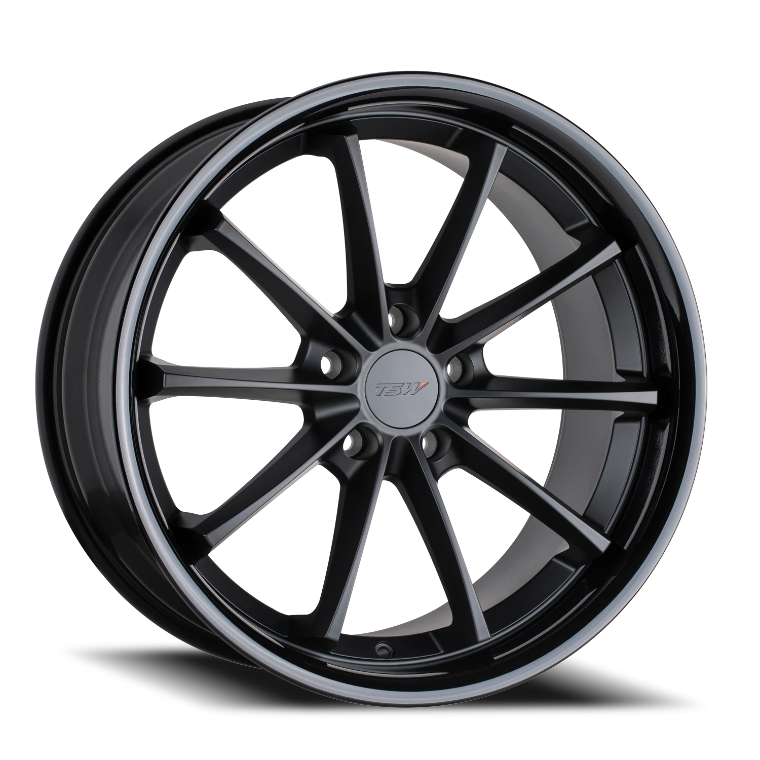TSW Sweep 19x9.5" 5x114.3mm 76.1mm CB +20mm Matte Black Gloss Black Lip