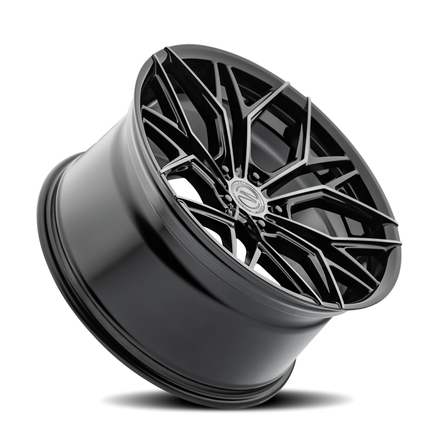 Select Precision Alloys Syndicate 22x9" 5x120mm 72.54mm CB +38mm Gloss Black Machined-DDT Face-DDT Lip