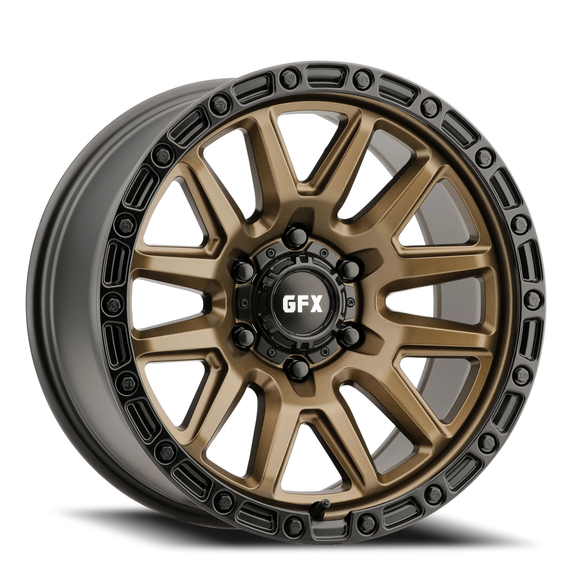 G-FX TR-26 17x9 +0 6x139.7mm 106.2mm Bronze Black Lip-Matte Black Bolts