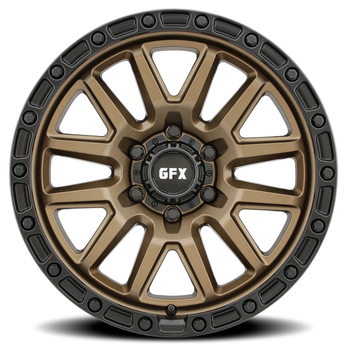 G-FX TR-26 18x9 +0 6x139.7mm 106.2mm Bronze Black Lip-Matte Black Bolts