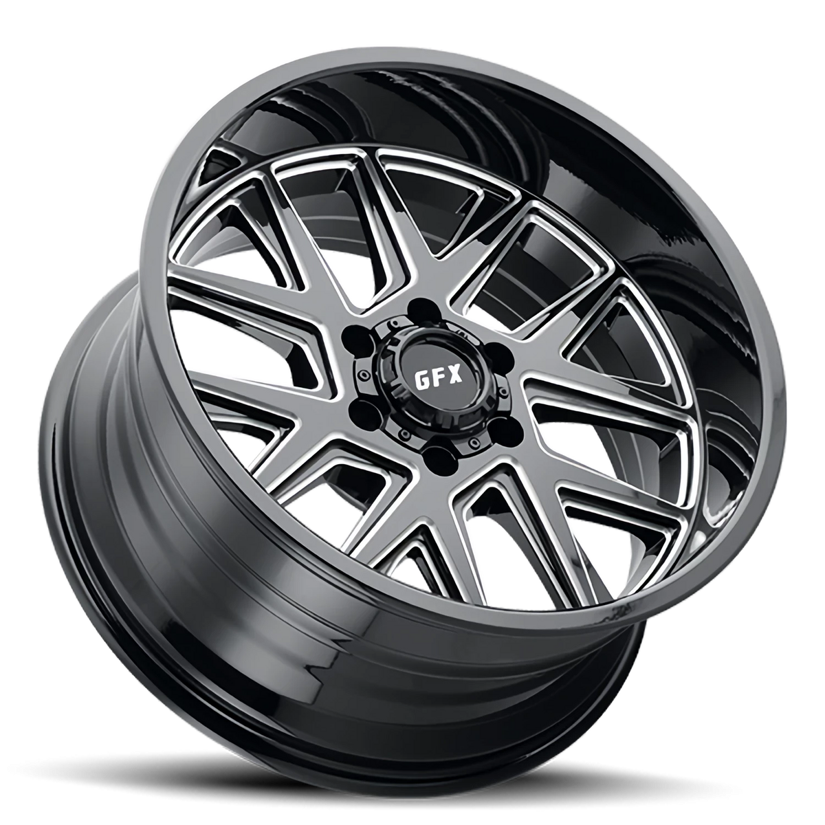 G-FX TM6 20x9 +12 5x127mm 71.5mm Gloss Black Milled