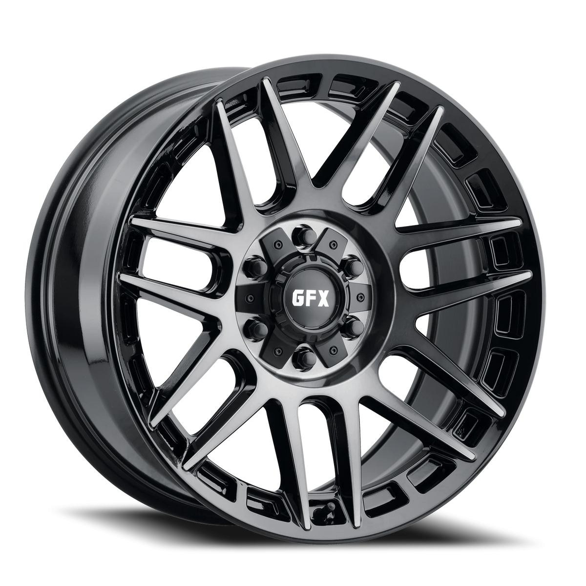 G-FX TM8 18x9 +18 6x135mm 95.2mm Gloss Black Dark Tint
