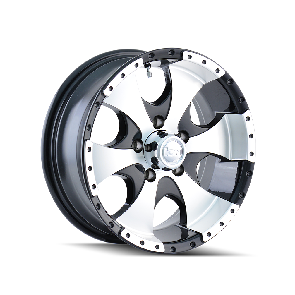 Ion Trailer Wheels 136 Gloss Black Machined 15x6 6x139.7 0mm 108mm