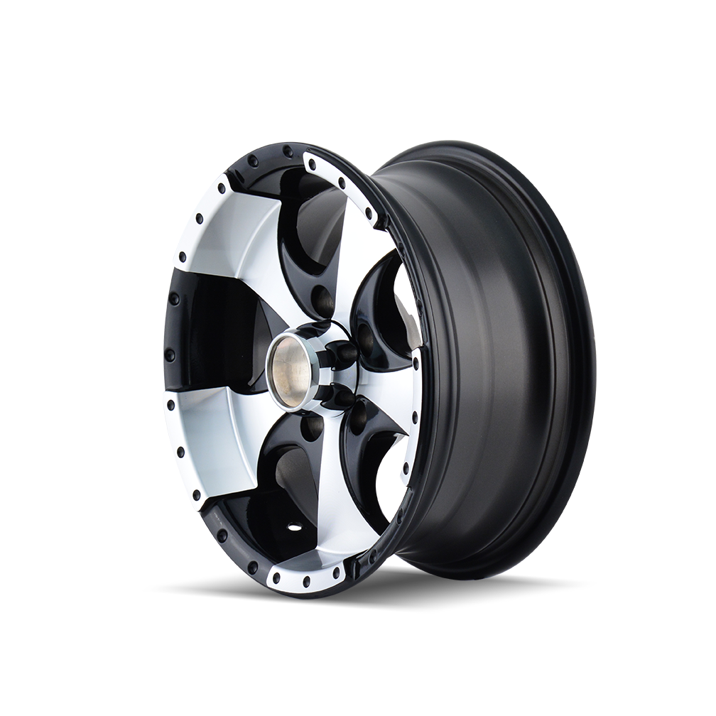 Ion Trailer Wheels 136 Gloss Black Machined 15x6 5x114.3 0mm 83.82mm