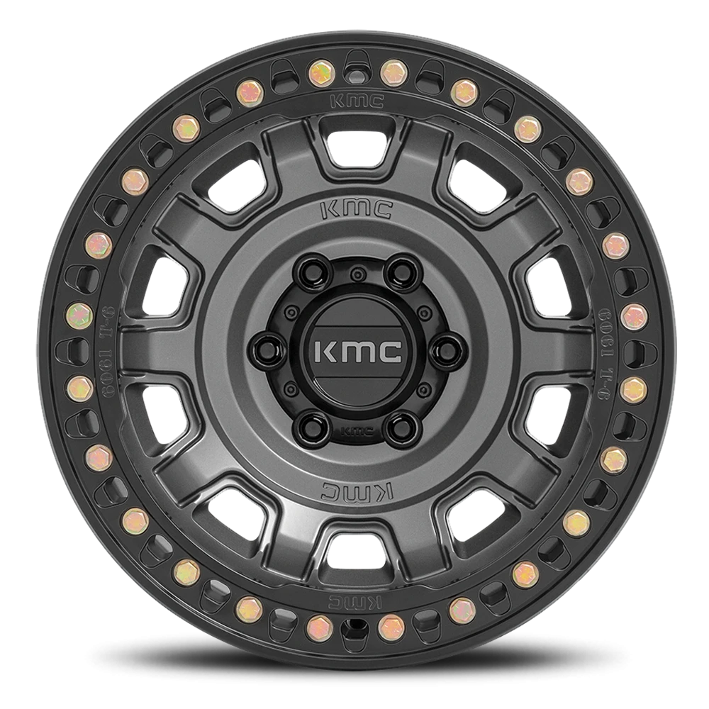 KMC Tank Beadlock 17x9" 5x127mm 71.5mm CB -15mm Anthracite