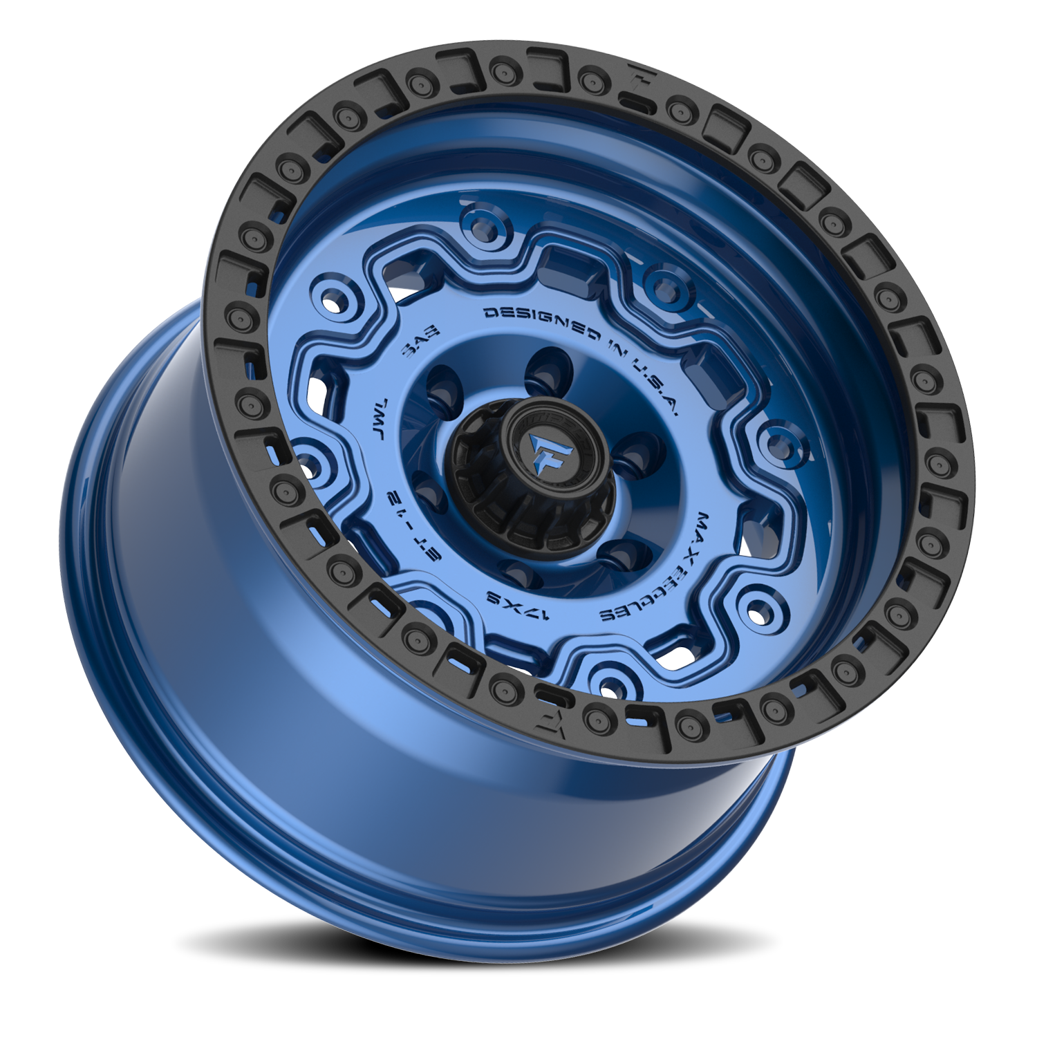 Fittipaldi Offroad Terra Series 17x9" 5x127mm 71.5mm CB -12mm Gloss Blue Black Ring