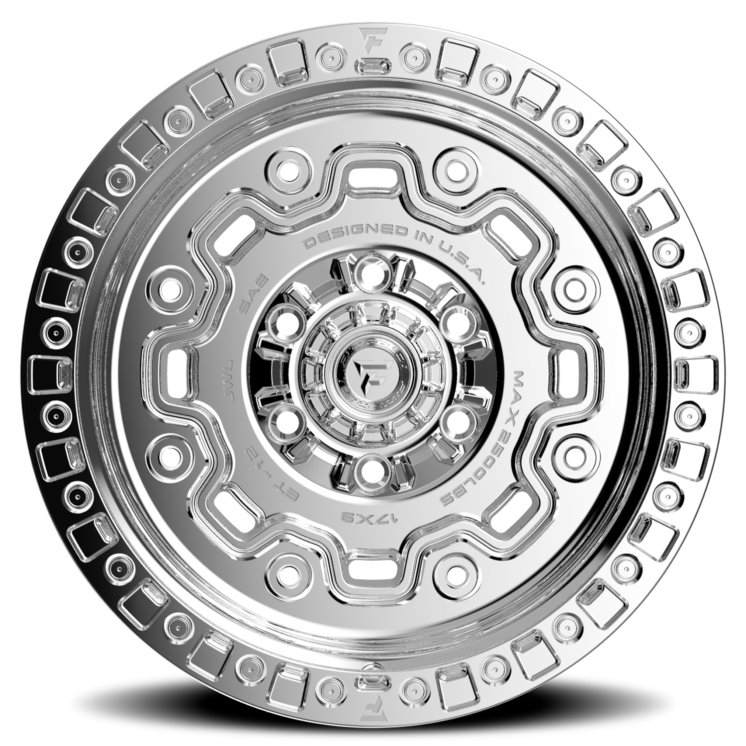 Fittipaldi Offroad Terra Series 17x9" 5x127mm 71.5mm CB -12mm Chrome Mirror Coat Chrome