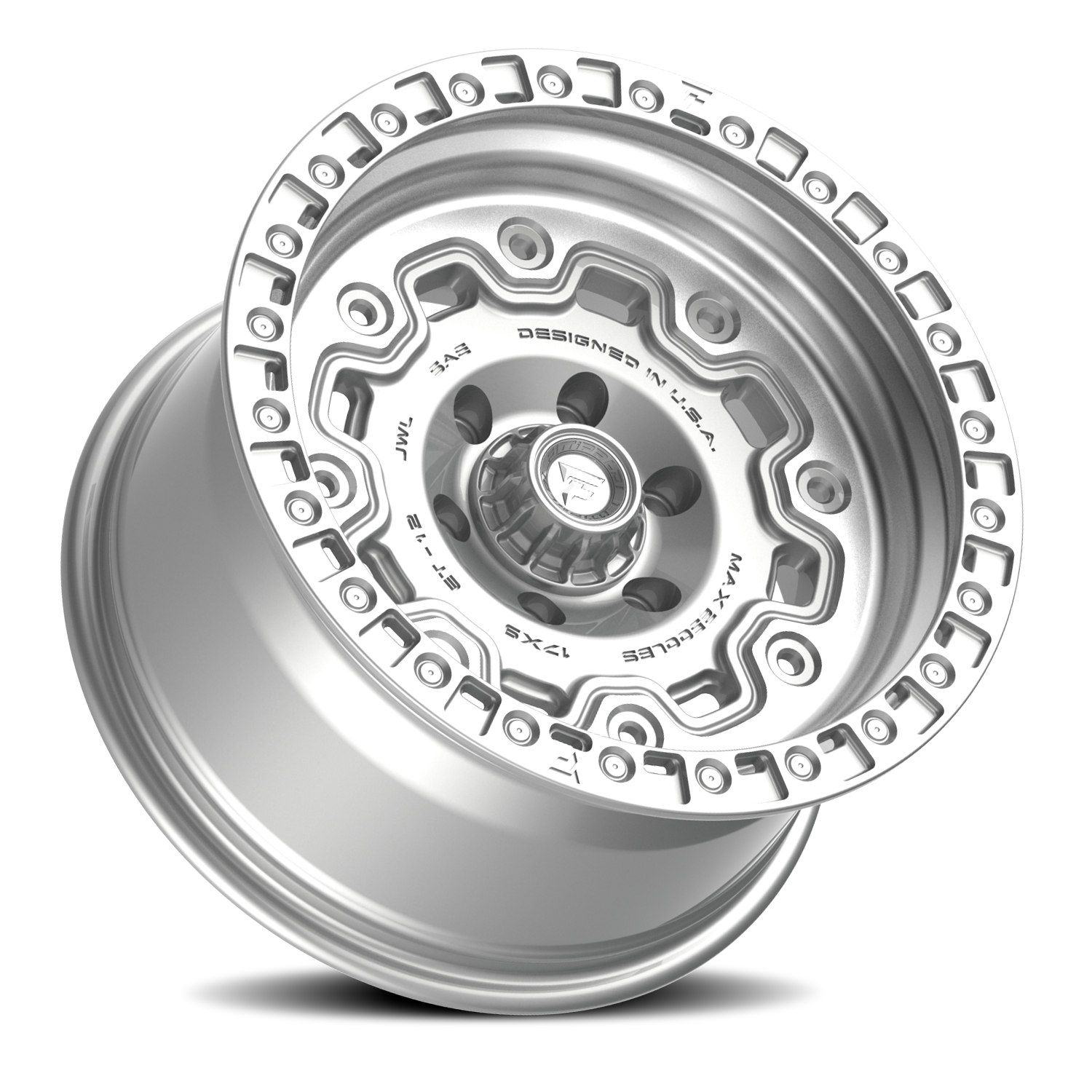 Fittipaldi Offroad Terra Series 17x9" 6x139.7mm 106.2mm CB -12mm Gloss Silver Machined