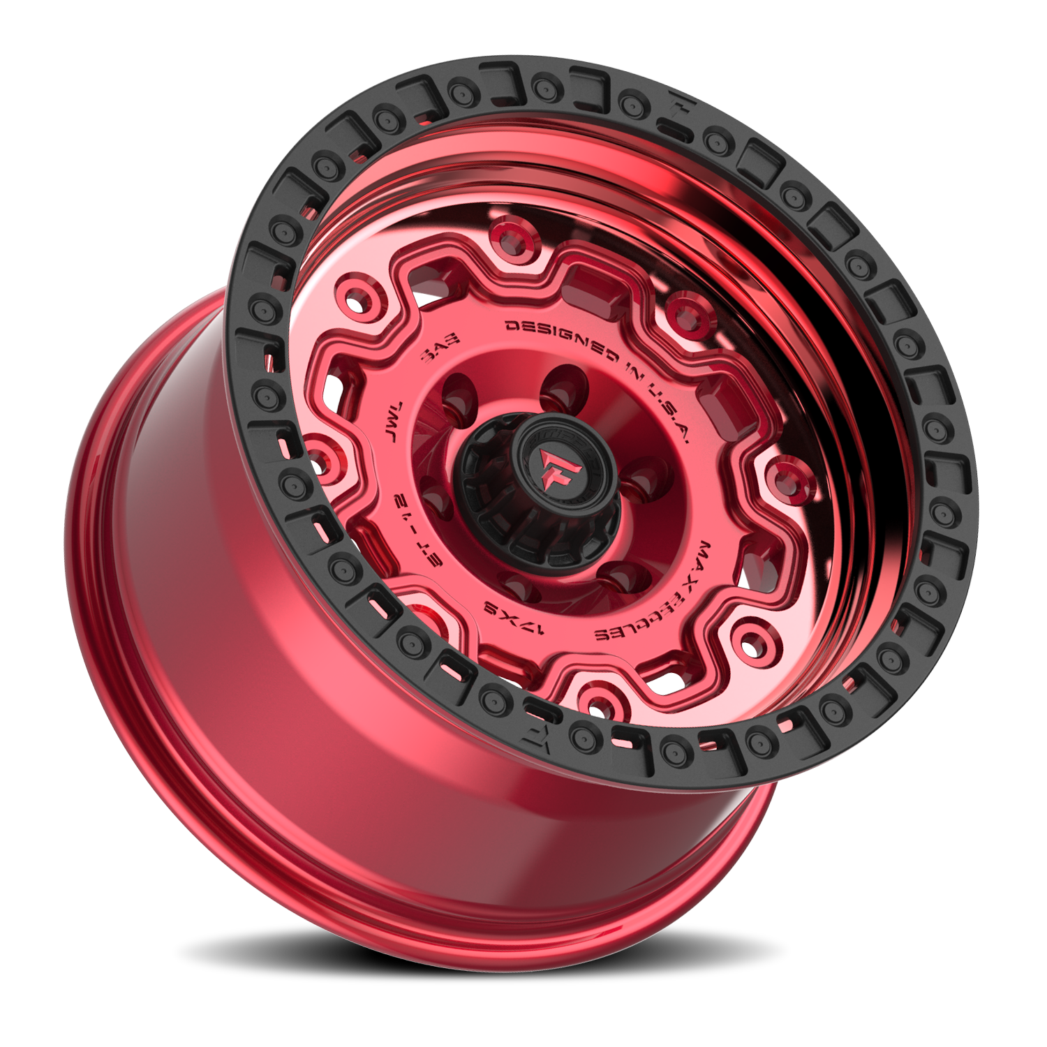 Fittipaldi Offroad Terra Series 20x9" 6x139.7mm 106.2mm CB +18mm Machined Red Tint Black Ring