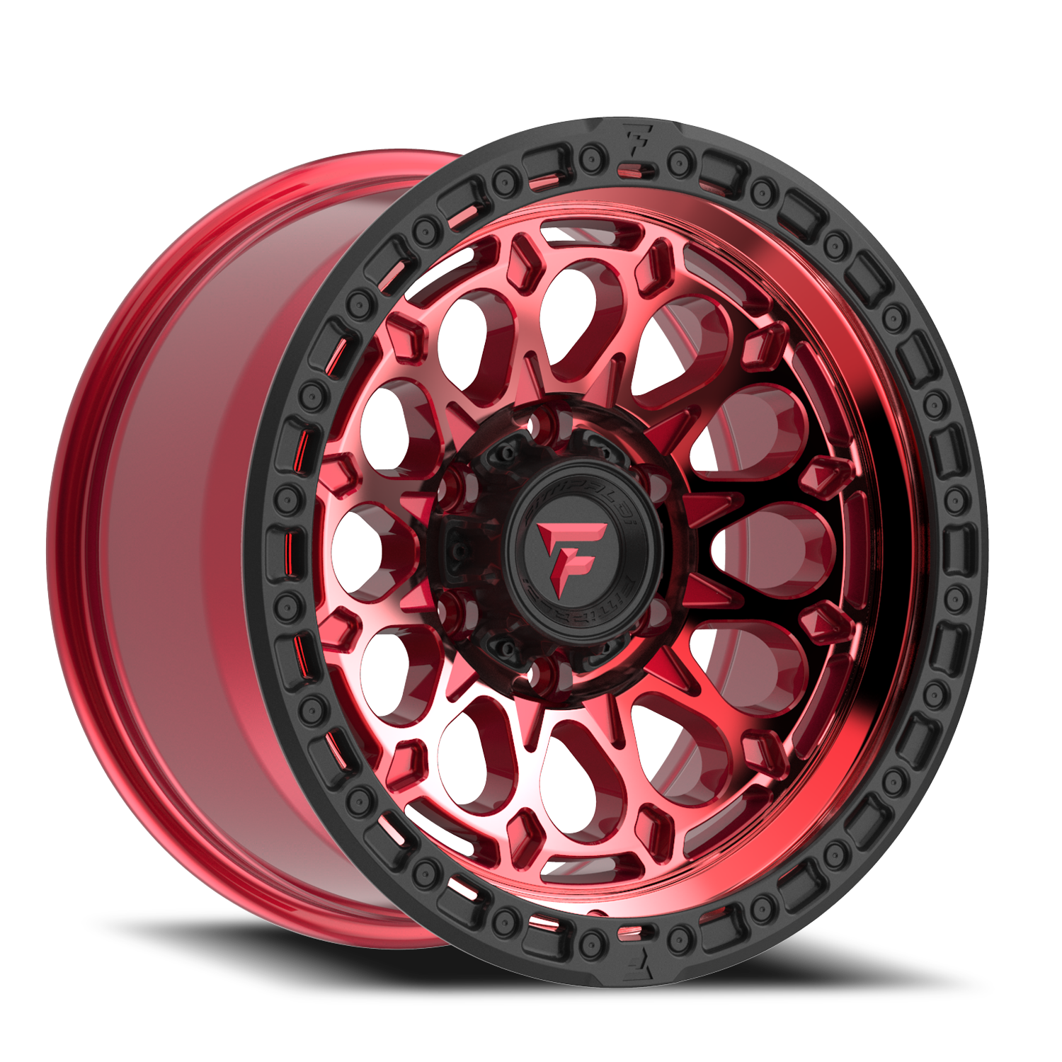 Fittipaldi Offroad Terra Series 18x9" 5x127mm 71.5mm CB 0mm Machined Red Tint Black Ring
