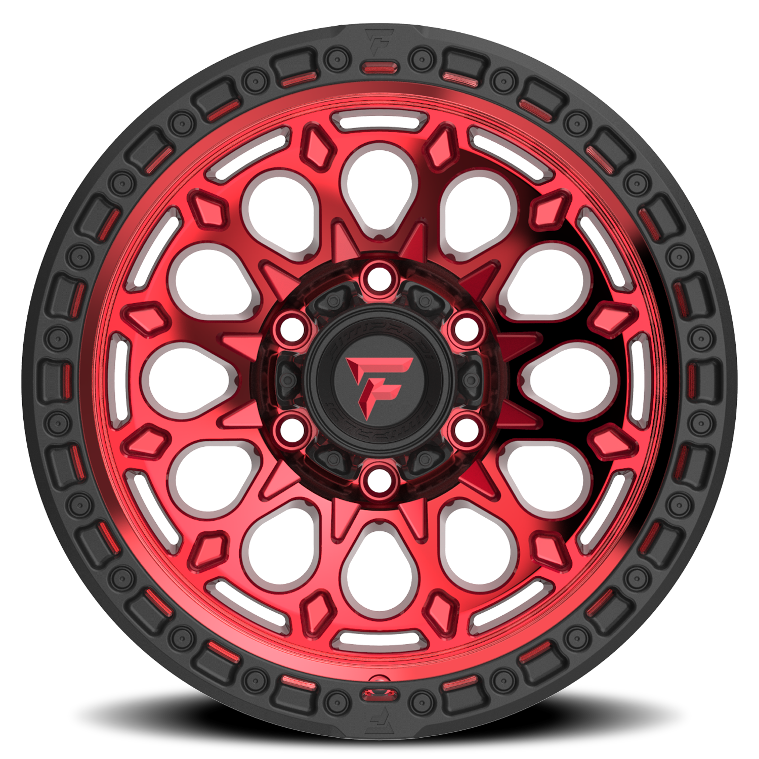 Fittipaldi Offroad Terra Series 18x9" 8x165.1mm 125.2mm CB +18mm Machined Red Tint Black Ring
